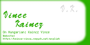 vince kaincz business card